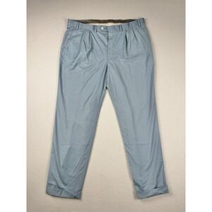 Lauren Ralph Lauren Pleated Dress Pants Blue 40x32 Classic Fit Cuffed Hem
